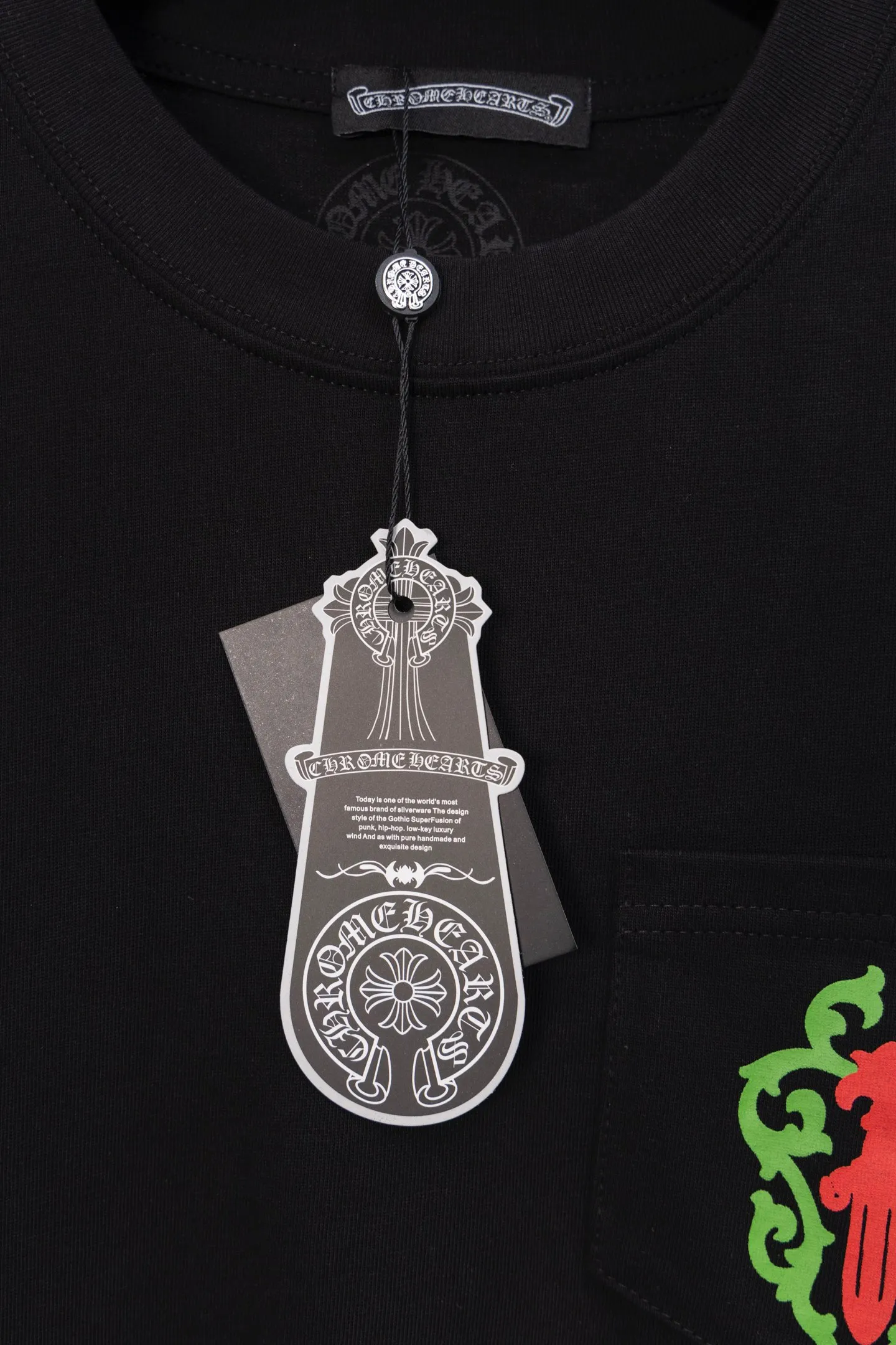 P190 Chrome Hearts CH Chrome Hearts autumn new LA limited totem sword couple style long-sleeved T! Loose fit! Yu Shuxin and other celebrities have the same style! Made of top quality 320g pure cotton fabric! High-end fabrics feel incomparable! Pullover round neck long-sleeved T-shirt, official synchronization, high version, high quality, fashionable personality, versatile trend, pure original quality, original fabric, tag, collar label, washed wheat, complete three standards, color: black and white, size: s—xl